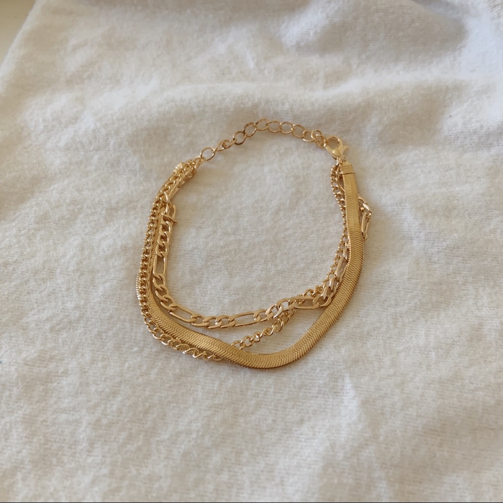 l a s t  one | gold layered chain bracelet set ✧ - Picture 2 of 8